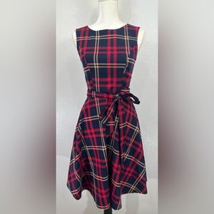 Hanpceirs Women's Boatneck Plaid Vintage Inspired 1950s Cocktail Dress